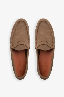 Mocassino scamosciato bocca di leone beige