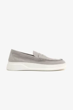 Mocassino scamosciato grigio chiaro