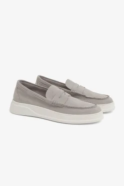 Mocassino scamosciato grigio chiaro