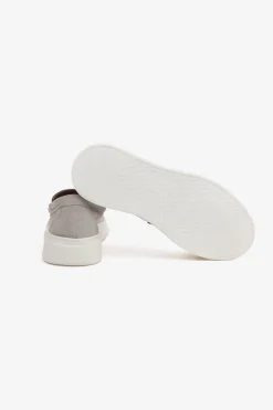 Mocassino scamosciato grigio chiaro