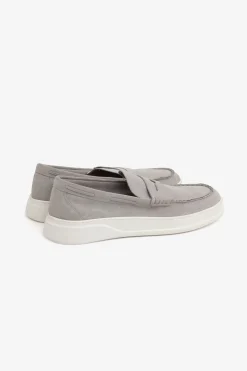 Mocassino scamosciato grigio chiaro