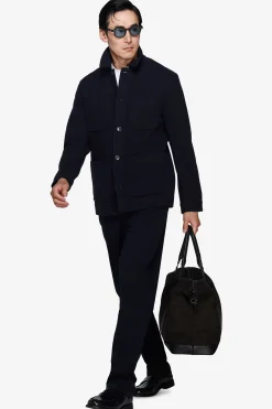 Overshirt effetto flanella blu