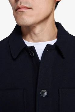 Overshirt effetto flanella blu