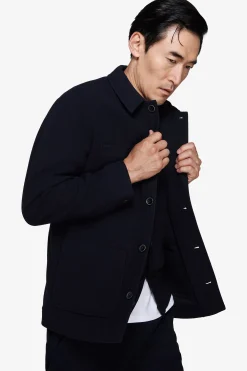 Overshirt effetto flanella blu