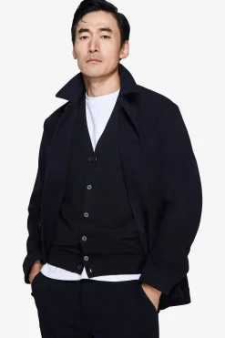 Overshirt effetto flanella blu