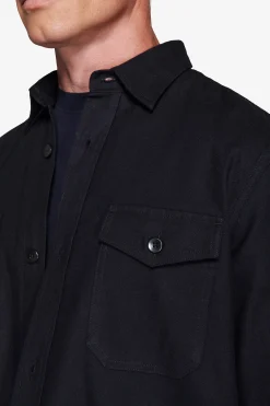 Overshirt effetto flanella blu