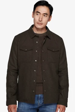 Overshirt effetto flanella melange moro