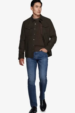 Overshirt effetto flanella melange moro