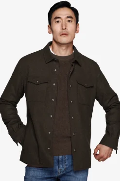 Overshirt effetto flanella melange moro