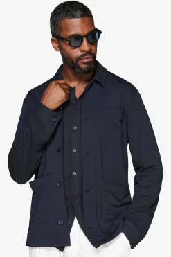 Overshirt jersey blu