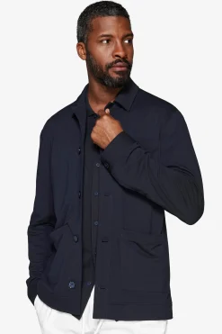 Overshirt jersey blu