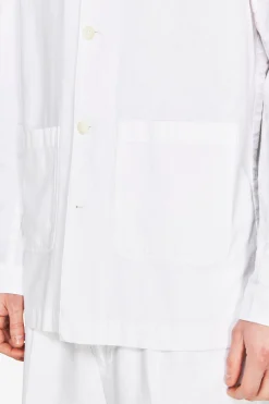 Overshirt misto lino bianca "Volume"