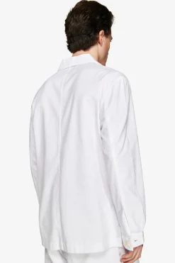 Overshirt misto lino bianca 