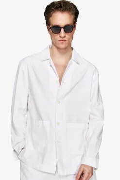 Overshirt misto lino bianca 