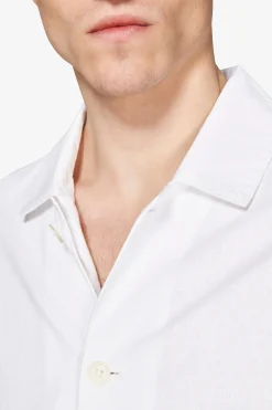 Overshirt misto lino bianca 