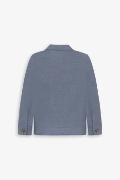 Overshirt misto lino celeste Kids