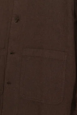 Overshirt misto lino moro 