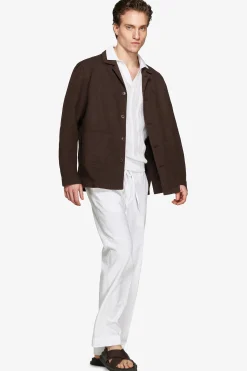 Overshirt misto lino moro 