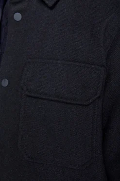Overshirt trapuntata blu