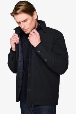 Overshirt trapuntata blu