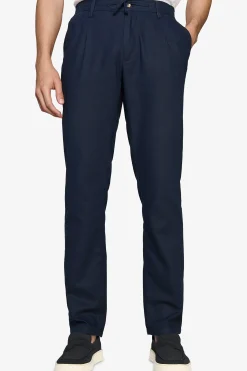 Pantalaccio misto lino blu