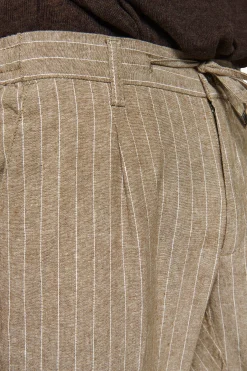 Pantalaccio misto lino gessato beige
