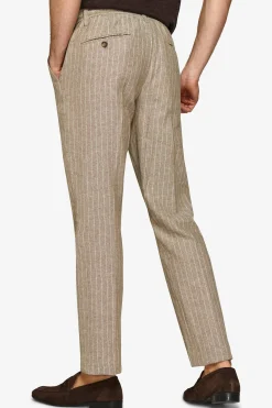 Pantalaccio misto lino gessato beige