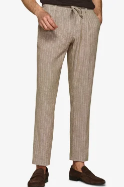 Pantalaccio misto lino gessato beige