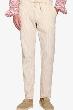 Pantalaccio seersucker rigato beige