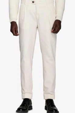 Pantalone spigato panna slim