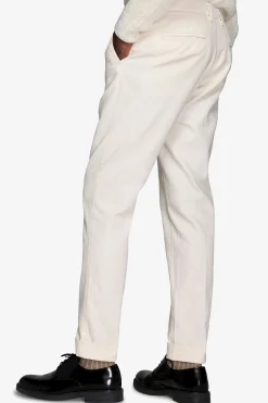 Pantalone spigato panna slim