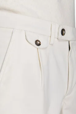 Pantaloni cavalry con taschino panna