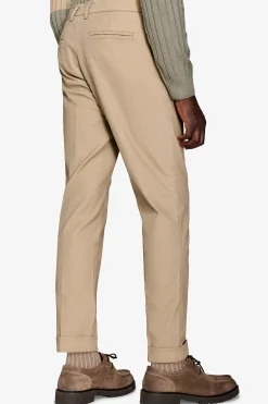 Pantaloni cavalry con taschino beige