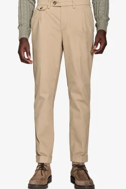 Pantaloni cavalry con taschino beige