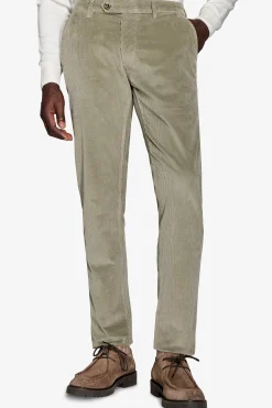 Pantaloni chino in velluto salvia