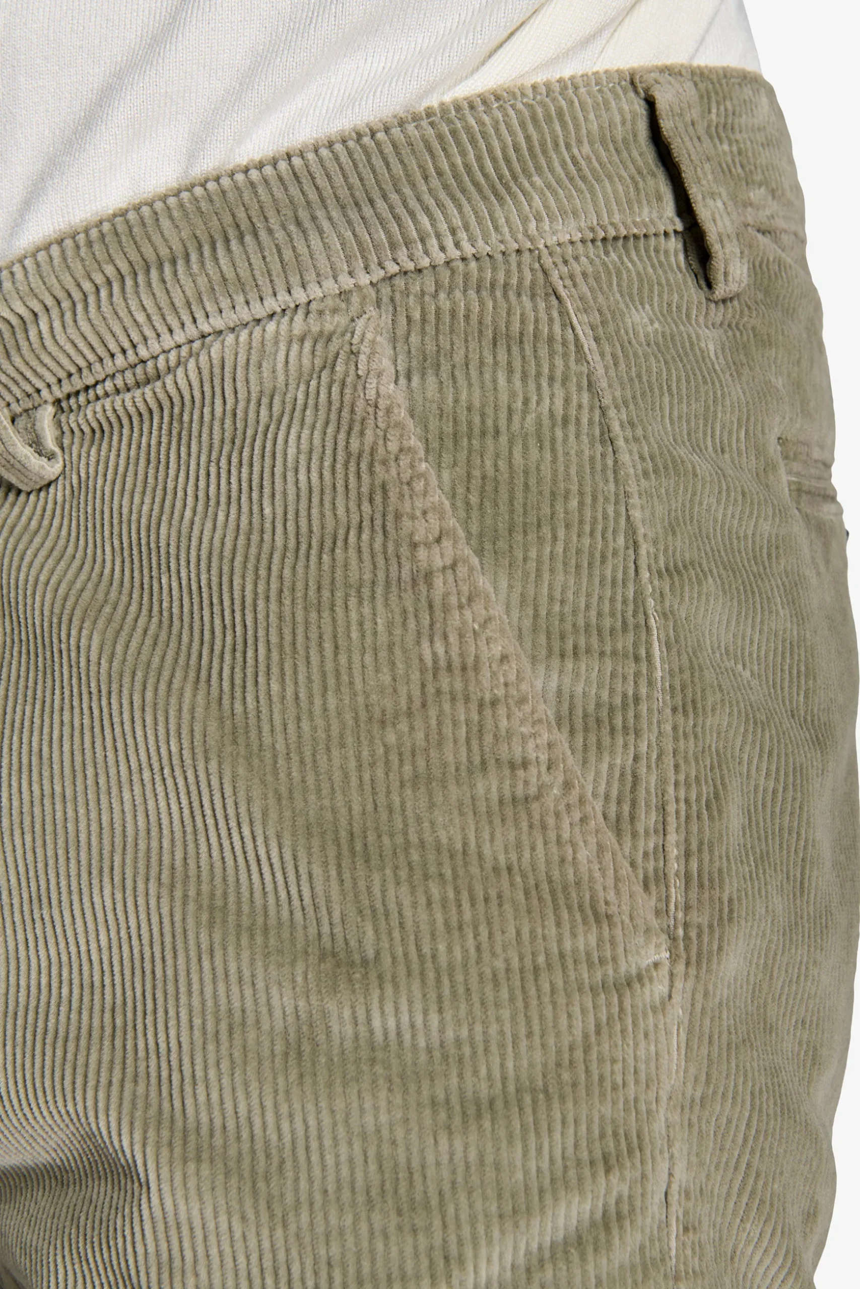 Pantaloni chino in velluto salvia