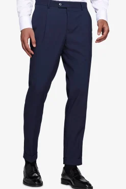 Pantaloni classici con pinces blu