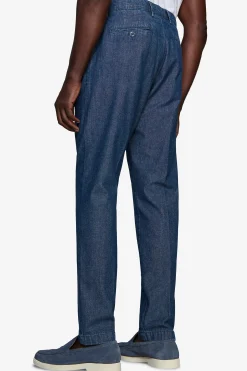 Pantaloni doppia pinces chambray