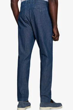 Pantaloni doppia pinces chambray