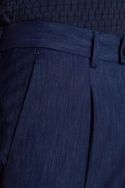 Pantaloni effetto denim blu scuro