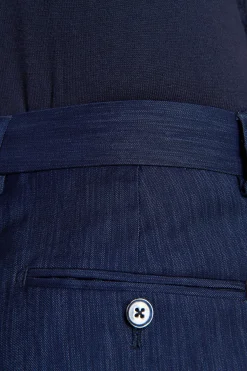 Pantaloni effetto denim blu scuro