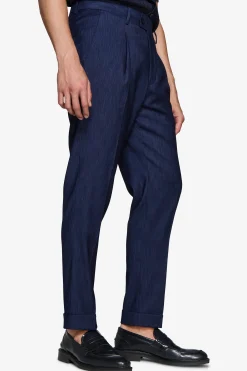 Pantaloni effetto denim blu scuro