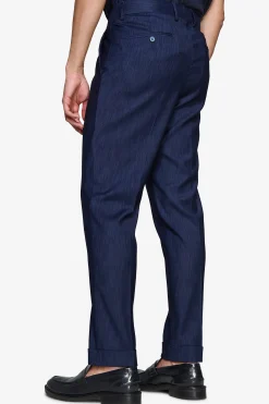 Pantaloni effetto denim blu scuro