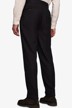 Pantaloni effetto flanella straight moro