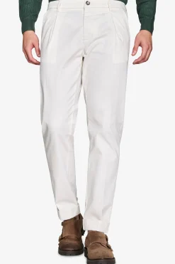 Pantaloni gabardina stretch bianco