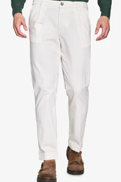 Pantaloni gabardina stretch bianco