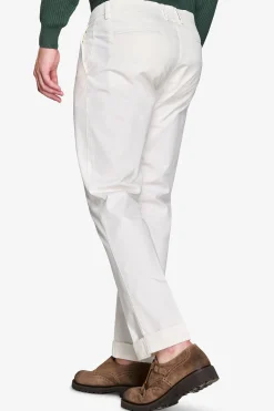 Pantaloni gabardina stretch bianco