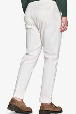 Pantaloni gabardina stretch bianco