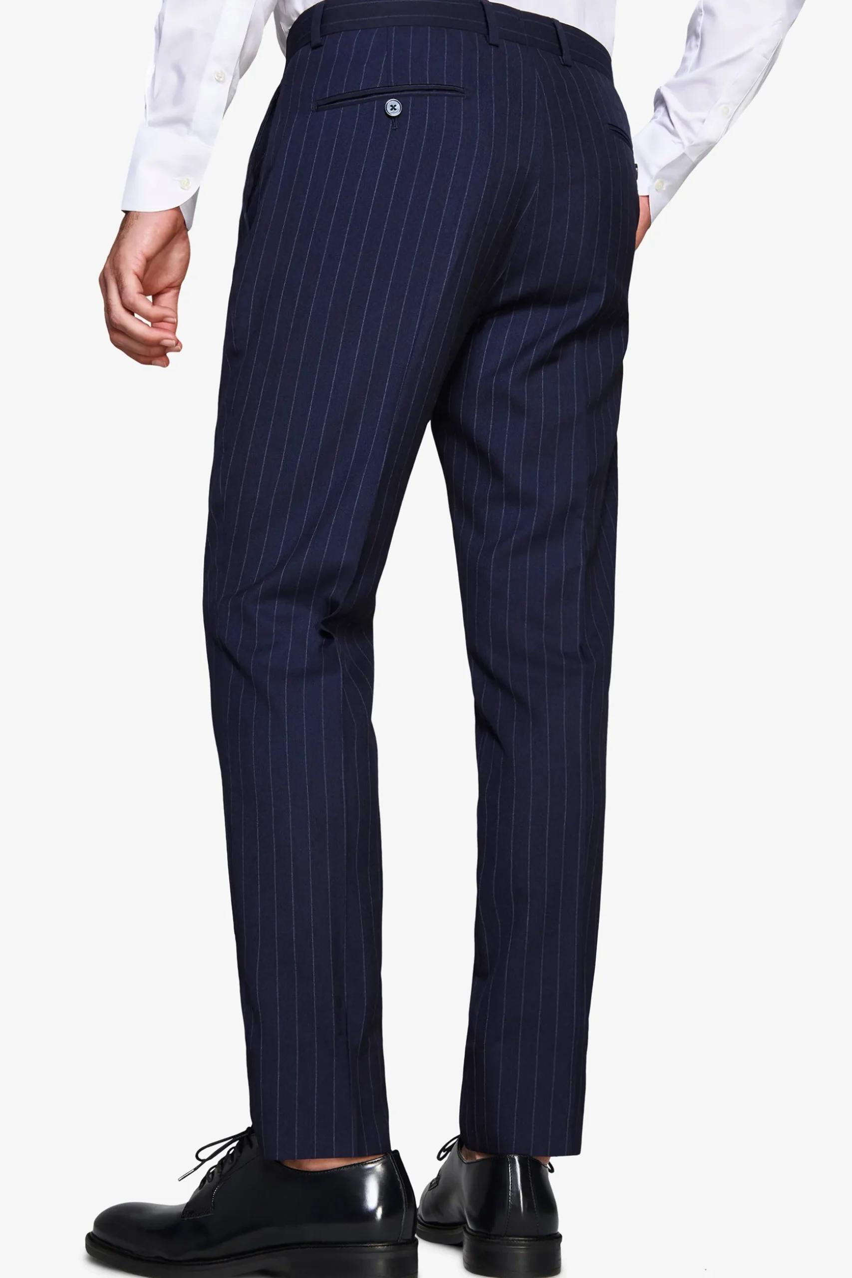 Pantaloni gessati blu