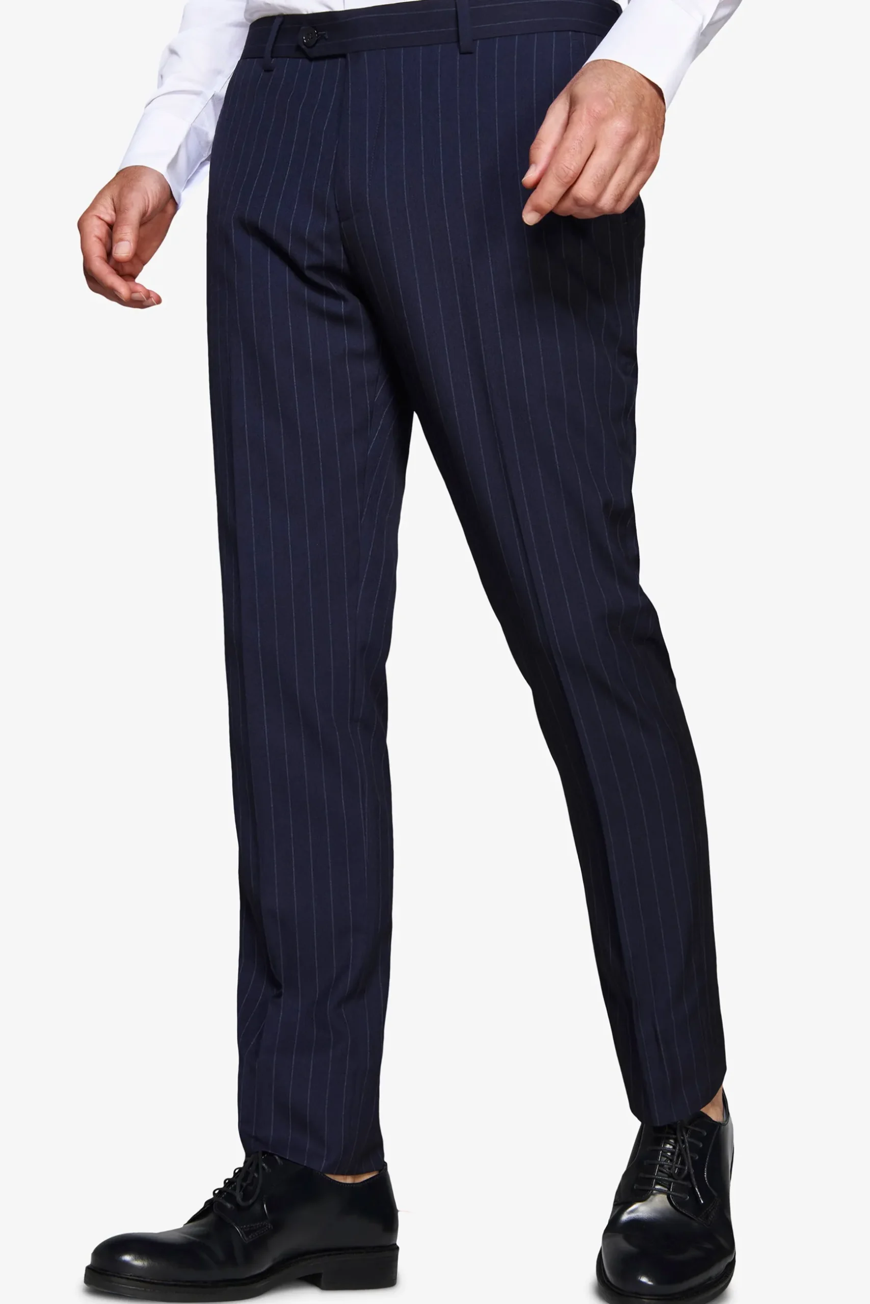 Pantaloni gessati blu